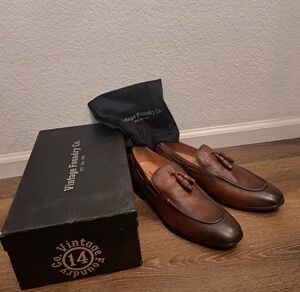 Vintage Foundry Co Brown Slip On Mens Leather Shoes US Size 11